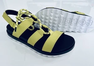 $120 Sorel Roaming Lace Sandals Bolt Yellow Leather Open Toe Cushioned Women's 8 - Picture 1 of 8