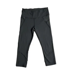 Athleta Capri Leggings Womens's Size Medium Black Yoga Athletic Drawstring Waist - Picture 1 of 10