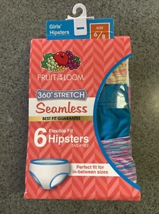 Fruit Of The Loom Hipster Panties Underwear 6/8 Girls New 6 Pack New - Picture 1 of 4