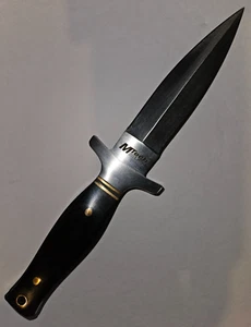 MTech Wood-Handled Boot Dagger. Full Tang. Stainless Steel. Double-Edged. 9 1/8" - Picture 1 of 4