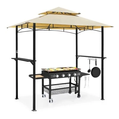 8' x 5' Grill Gazebo Grill Canopy 2 Tier BBQ Gazebo Shelter  for Patio Backyard - Image 1 of 4