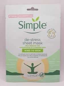Simple de-stress sheet mask kind to skin 21ml (B19 A.JE) - Picture 1 of 9