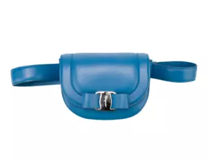 Salvatore Ferragamo Borsa azzurra in pelle polpaccio fiocco cintura vita piccola - Foto 1 di 13