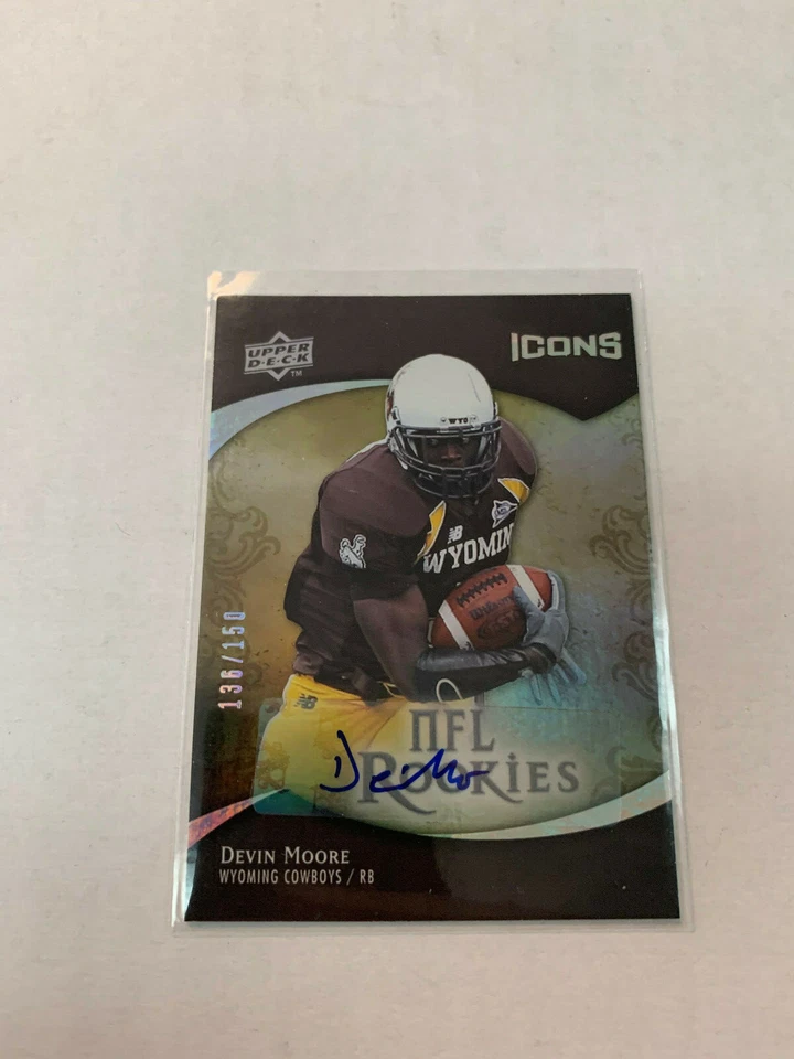 Devin Moore 2009 Icons Rookie Auto Card #144 Serial #136/150 - Image 1 of 1