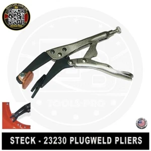 Steck 23230 Locking Plug Weld Pliers w/ Swivel Copper Pad - Picture 1 of 1