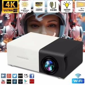 small compact projector, suitable for outdoor use, in black or yellow - Afbeelding 1 van 4