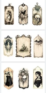 Gothic Tags Junk Journals Scrapbook Embellishments USA - Picture 1 of 1