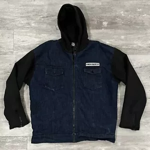 Sons Of Anarchy Denim Jacket With Hood SOA Highway Reaper Full Zip Size Large - Picture 1 of 10