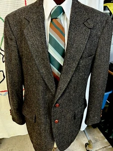 Vintage 1970s Disco Blazer Suit Jacket Size 42 R w/ Necktie Tie Retro Mod Men’s - Picture 1 of 9