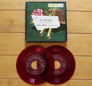 LEOPOLD STOKOWSKI "LISZT LES PRELUDES" 45RPM 7" RED VINYL x2 VG+ [BOX SET] - Picture 1 of 4