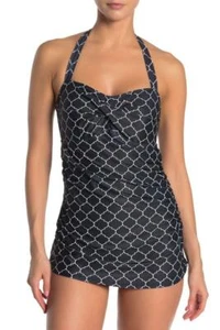 Nicole Miller Badeanzug Einteiler gedrehter Ausschnitt Neu mit Etikett - Bild 1 von 6