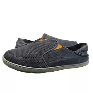 OluKai Nohea Mesh Dark Shadow Men's Size 10 Slip On Shoes Beach Gray Orange - Picture 1 of 9