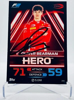 F1, OLIVER BEARMAN HAAS,FERRARI DRIVER SIGNED TOPPS ATTAX TRADING CARD 2023 - Image 1 of 4