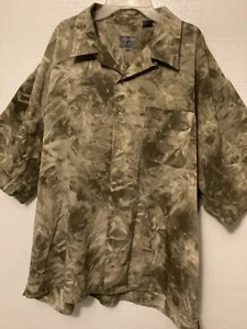 Jordan Craig Casual Green Tie Dye Short Sleeve Button Up Shirt Size 2XL Pocket - Picture 1 of 12
