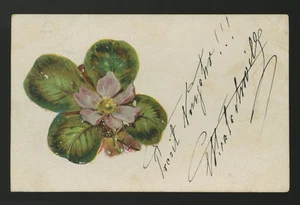 alte Ansichtskarte-post card-KLEEBLATT-Quatrefoil-Glück - Bild 1 von 1