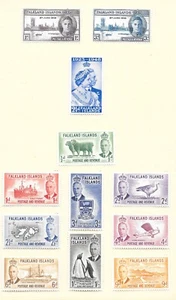 FALKLAND ISLANDS 1946-52 ALBUM PAGE MINT HINGED. - Picture 1 of 3