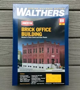 WALTHERS 1/87 HO CORNERSTONE BRICK OFFICE BUILDING PLASTIC MODEL KIT 933-4050 FS - Picture 1 of 5