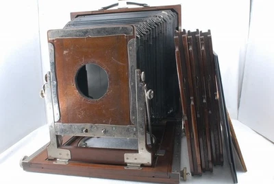 Wood 10x12 Field Camera Body w/3 Cut Plate Holder *AF2938 - Image 1 of 4