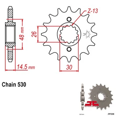 JT Sprocket Countershaft 530 Pitch 17 Tooth Honda VF700F Interceptor (1984-1985) - Image 1 of 2