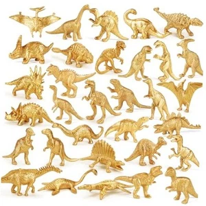 AugToy Gold Plastic Mini Dinosaur Figures Toys 48PCS Party Favors Supplies - Picture 1 of 7