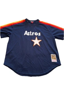 Mitchell & Ness Houston Astros Mesh BP Jersey Rainbow Stripes 52 2XL - Picture 1 of 15
