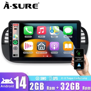 32GB Android 14 Autoradio Carplay Für Fiat 500 2007-2015 GPS Navi Wifi Bluetooth - Bild 1 von 14