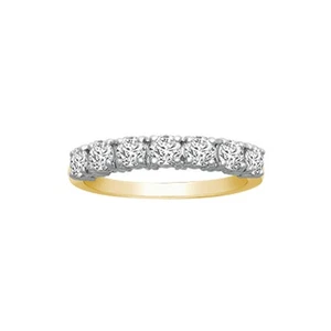 18ct 2 Colour Gold Jewelco London 1ct Diamond 7 Stone Eternity Ring 4mm - Picture 1 of 4