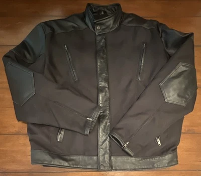 Chaqueta ligera de lona negra para hombre talla L forro con cremallera USA Bikers Dream Apparel Foto 1 de 4