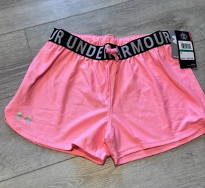 Under Armour Youth Large Girls Loose Heatgear Running Athletic Shorts Pink $20 - Picture 1 of 3