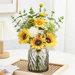 Fake Flowers Artificial Sunflowers with Vase, Faux Silk Flowers Plants for Ho... - Bild 1 von 6