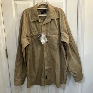 5.11 Tactical Series Taclite Pro Shirt Men’s 2XL Khaki Long Sleeve Ripstop NWT - Picture 1 of 21