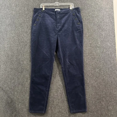 Pantalones LOFT para mujer 18 34 azul marino pana ajustados tiro alto curvilíneos elásticos Foto 1 de 4