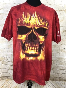 Skulbone Treasure Island Las Vegas 2005 Mens Sz 3XL Tie Dye T Shirt Skull Fire - Picture 1 of 6