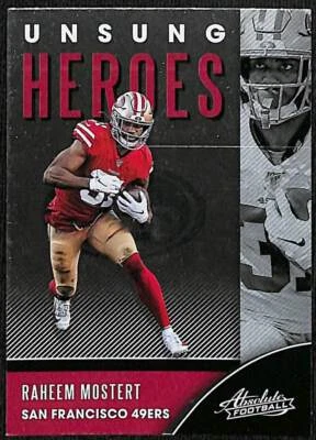 2020 Panini Absolute Unsung Heroes Raheem Mostert #UH-RM 49ers Scratch - Image 1 of 2