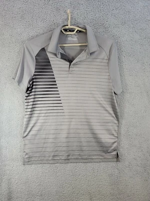 Tek Gear Mens Golf Polo Shirt Size XL Performance Short Sleeve  Gray Stripe - Image 1 of 4