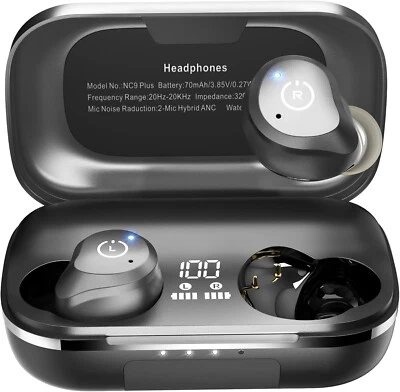 TOZO NC9 Plus Wireless Earbuds Hybrid Active Noise Cancelling Deep Bass - Image 1 of 4