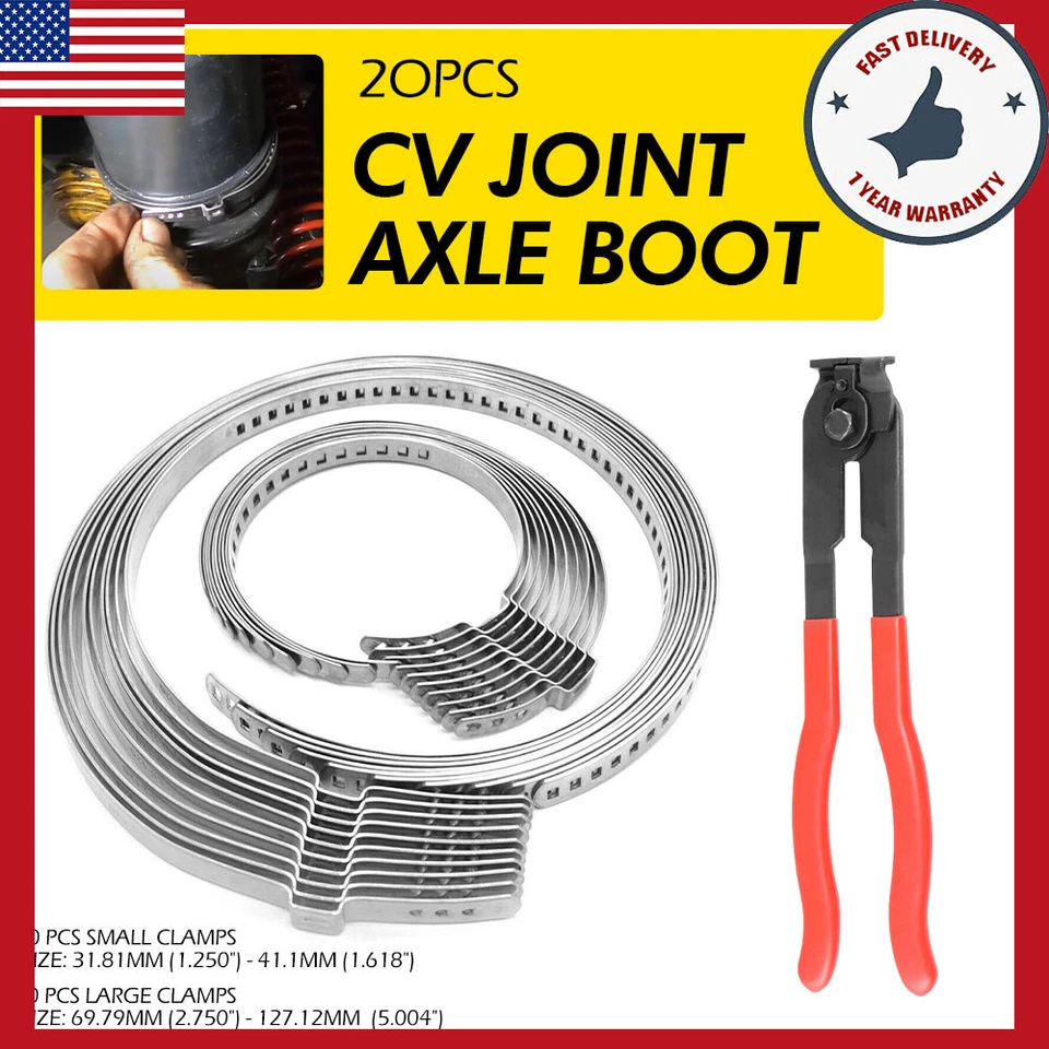 Herramienta de alicates abrazaderas de prensado ajustables bota junta eje CV pequeño grande 20 un. Foto 1 de 4