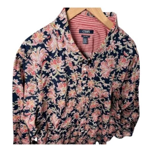 Chaps Paisley Button Down Shirt Womens Sz 3X No Iron Classic Fit Career Plus - Picture 1 of 8