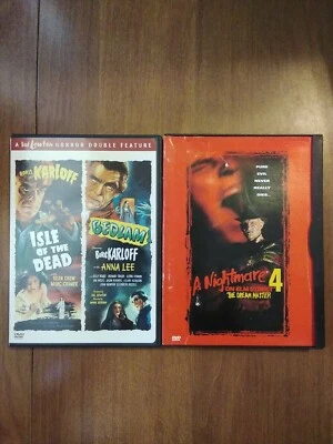 ISLE OF THE DEAD DOUBLE FEATURE & A NIGHTMARE ON ELM STREET 2-DVD BUNDLE Used - Image 1 of 2