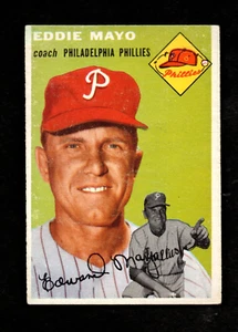 1954 Topps Eddie Mayo Philadelphia Phillies Coach #247 - Imagen 1 de 2