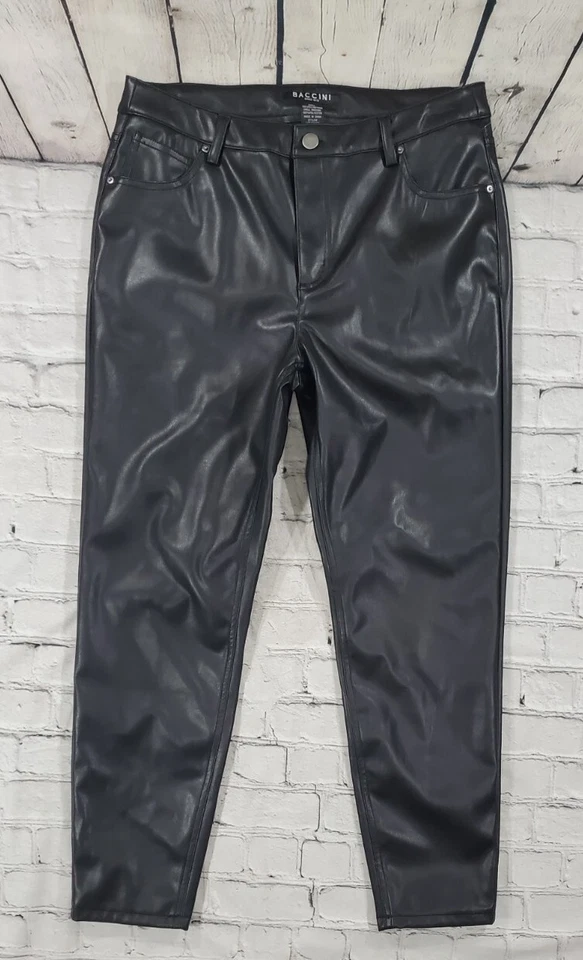 BACCINI NYC черный искусственного женщин размер 10 кожаные брюки - Изображение 1 из 4