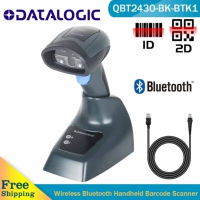 Datalogic QBT2430-BK-BTK1 Wireless Bluetooth Barcode Scanner USB Bar Code Reader - Image 1 of 4