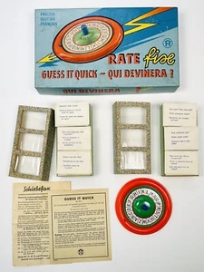 Vintage 1950er Rate Fix GUESS IT QUICK Quizspiel Englisch Niederländisch Französisch KOMPLETT EUC - Bild 1 von 10