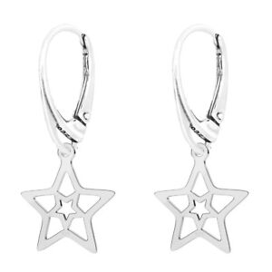 FASHIONS FOREVER® 925 Sterling Silver Lucky Star Leverback Earrings | Gift Boxed