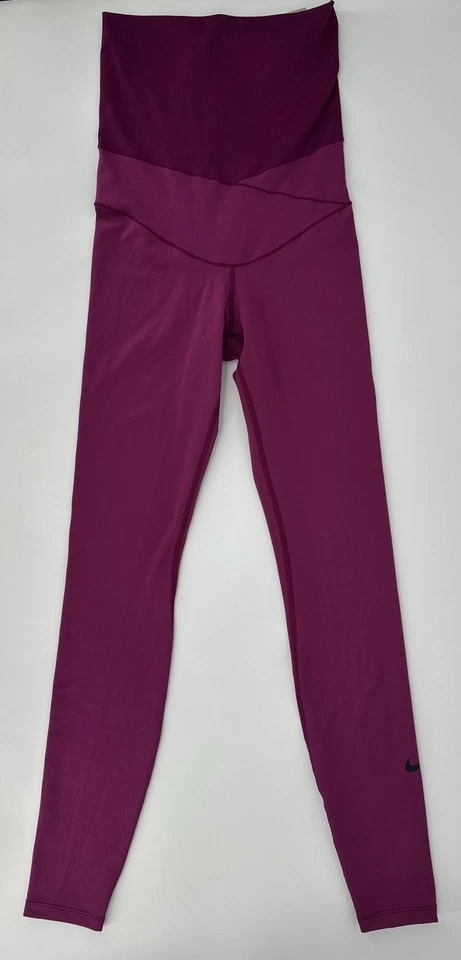 Nike Leggings Womens XS-Tall Maternity High-Waisted Dri-Fit Maroon DH1587-610 - Image 1 of 4