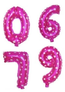 40" Giant Pink Number Balloon With Hearts 0 6 7 9 - Picture 1 of 1