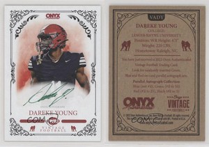 2022 Onyx Vintage Green Signatures /50 Dareke Young #VADY Rookie Auto RC