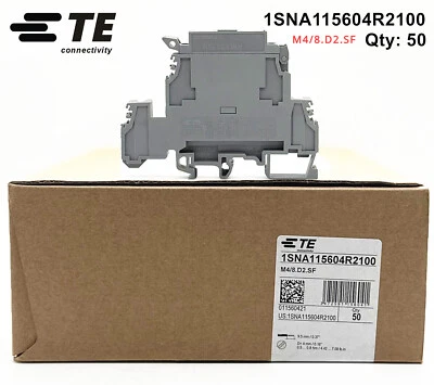 50pcs TE entrelec Terminal M4/8.D2.SF 1SNA115604R2100 Terminal Blocks - Image 1 of 4