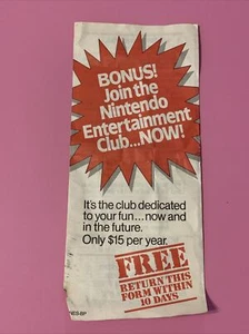 NES Nintendo Entertainment Club Garantiekarte 1986 aus Deluxe Set RAR! - Bild 1 von 6