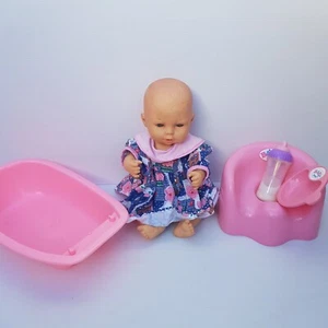 CITITOY Baby Doll W/ Sleepy Eyes 12” Drink & Wet+ Baby Born Accessories 1989 - Picture 1 of 21